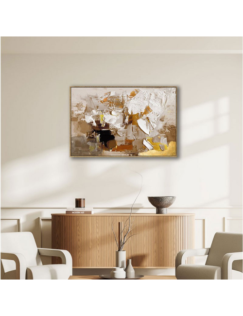 " Nuance sable et ocre", Toile abstraite, 80x120cm