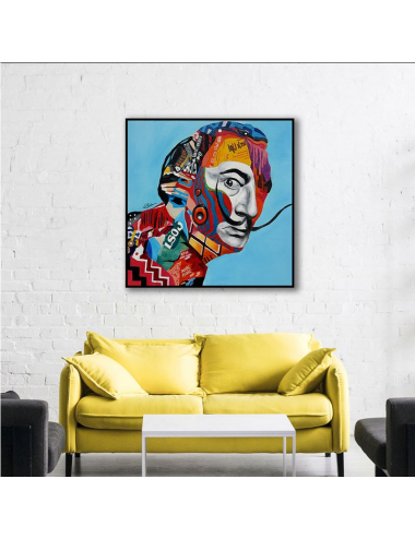 Tableau pop art Salvador Dalí encadré 100x100