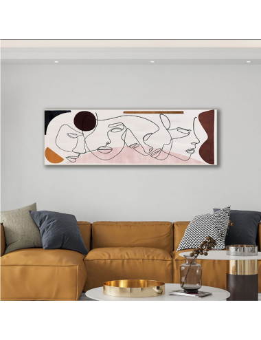 Tableau visages abstraits 50x150 cm – toile déco contemporaine