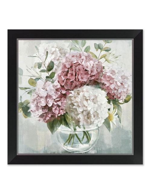 Tableau hortensias roses et blancs – 80x80 cm