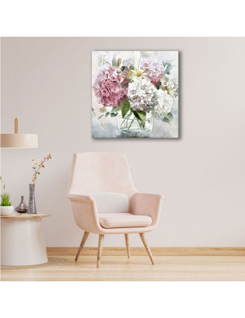Hortensias rose 2 , Tableau floral