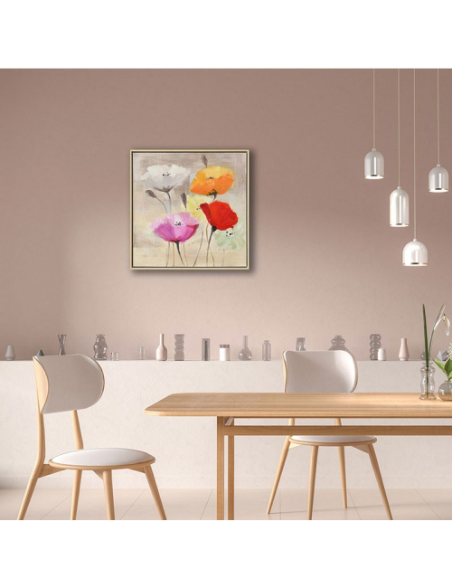 Coquelicots multicolores 2, tableau floral