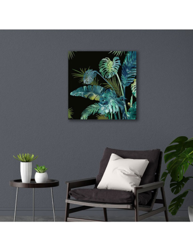 Tableau feuillage tropical 80x80
