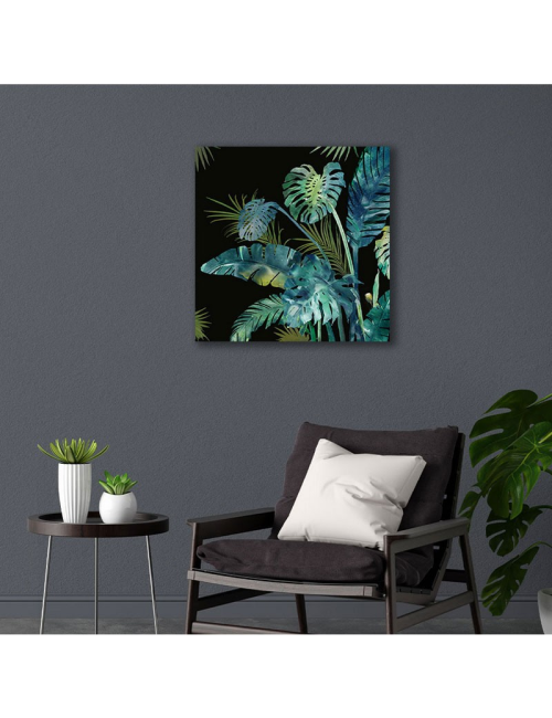 Tableau feuillage tropical 80x80