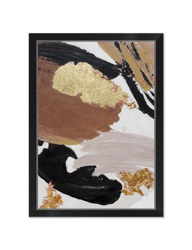 Tableau abstrait marron doré et noir 70x100 – toile moderne