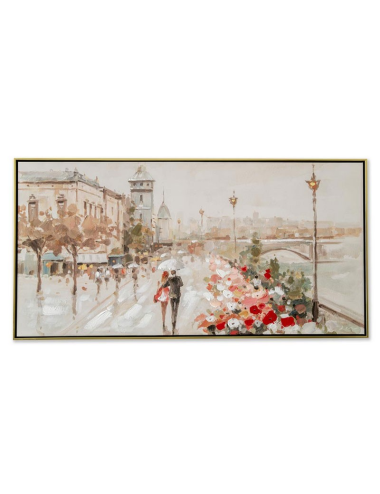 Tableau promenade romantique sur les quais-60x120