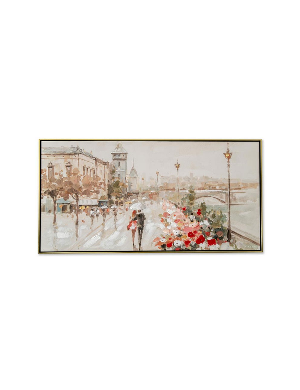 Tableau promenade romantique sur les quais-60x120