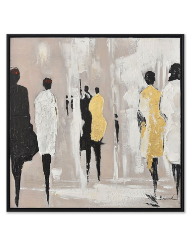 Tableau silhouettes dorées 60x60 – toile contemporaine