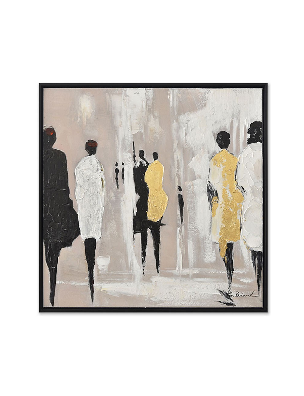Tableau silhouettes dorées 60x60 – toile contemporaine
