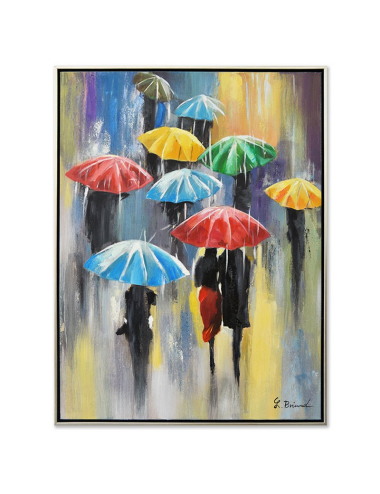 Tableau parapluies colorés 60x80 – toile moderne