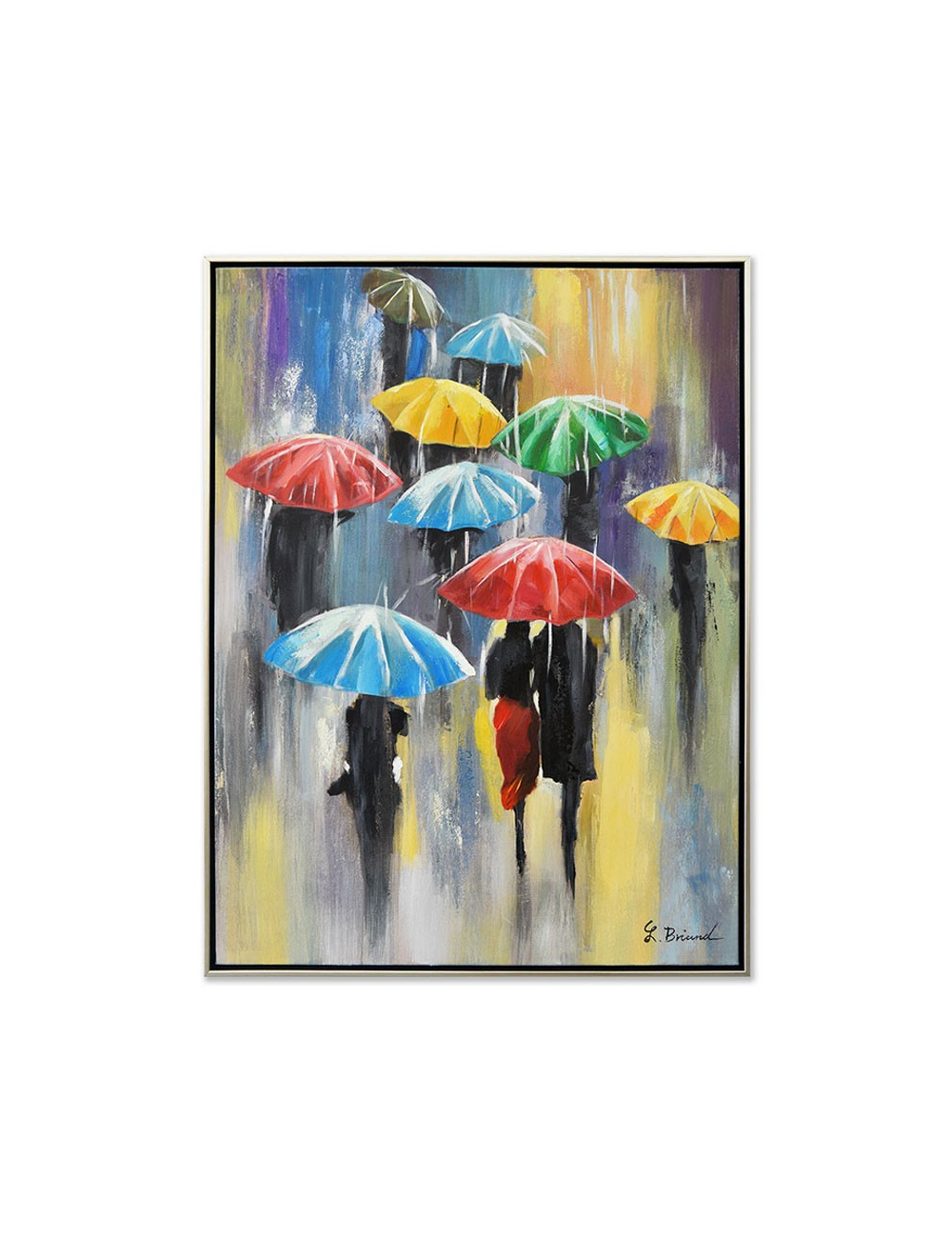 Tableau parapluies colorés 60x80 – toile moderne