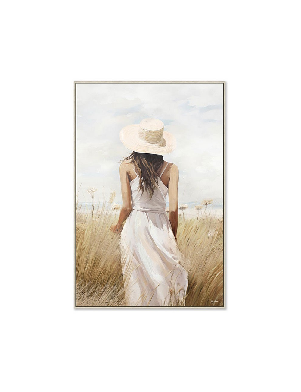 Tableau femme dans les blés 80x120 – style naturel et doux