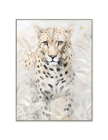 Tableau guépard blanc style aquarelle