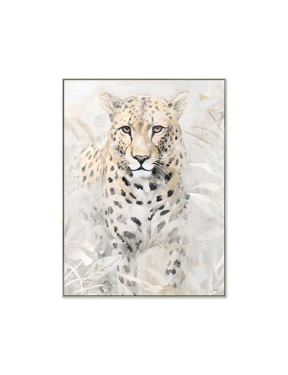 Tableau guépard blanc style aquarelle