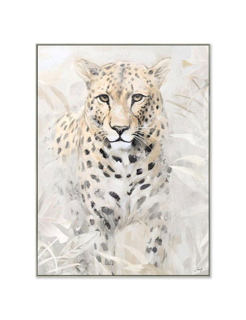 Tableau guépard blanc style aquarelle