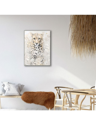 Tableau guépard blanc style aquarelle