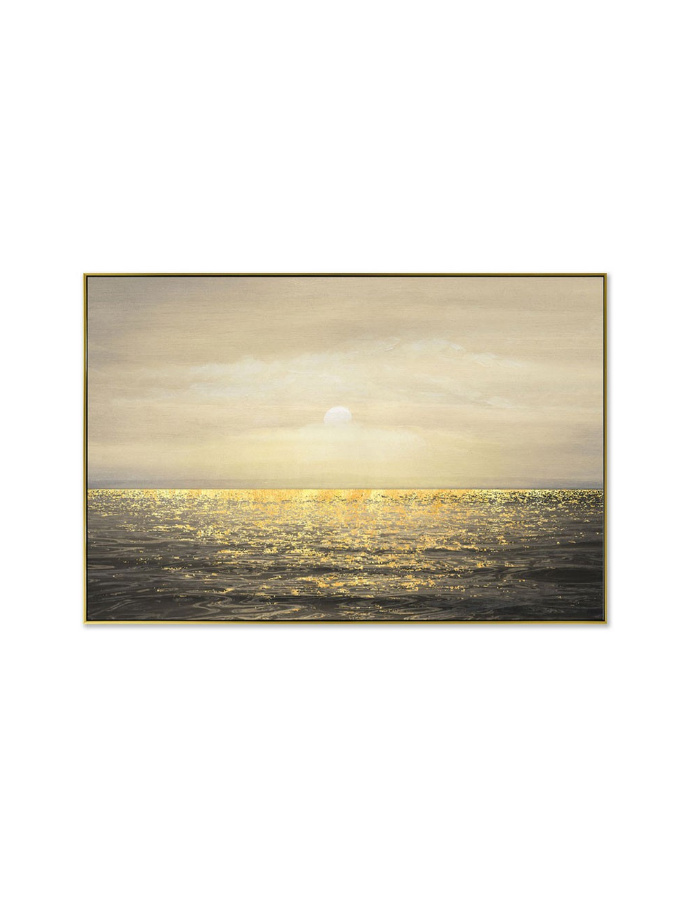 Tableau mer dorée 80x120 – coucher de soleil raffiné