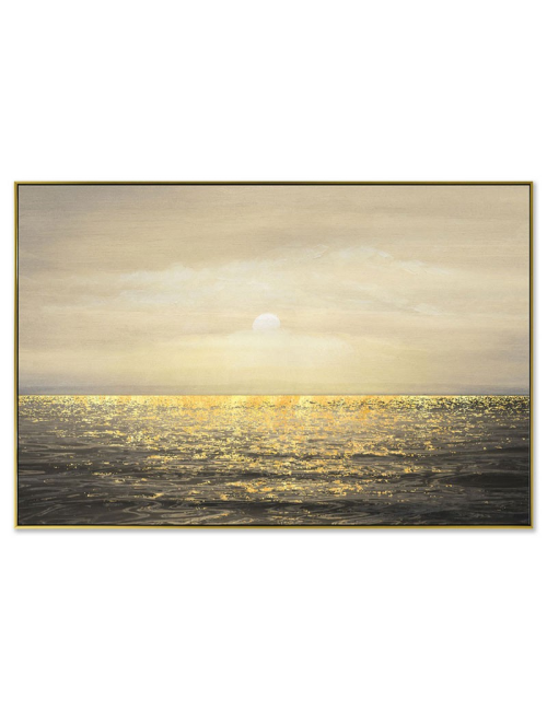 Tableau mer dorée 80x120 – coucher de soleil raffiné