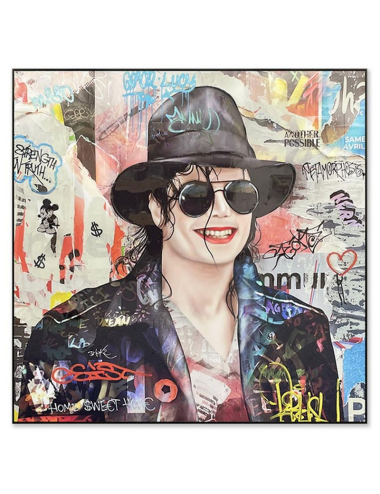Tableau Michael Jackson pop art 80x80 – style urbain coloré