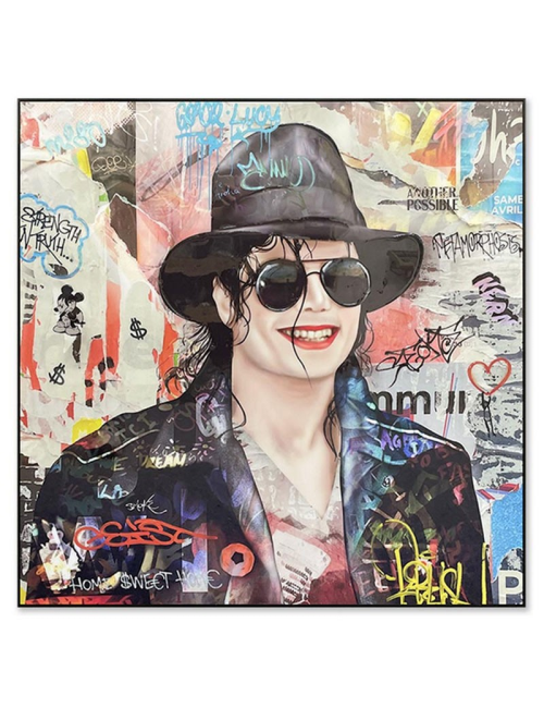 Tableau pop art 80x80 – portrait de Michael Jackson