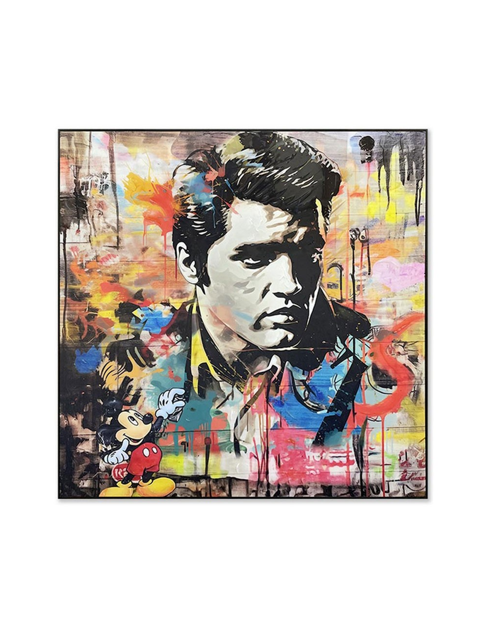 Tableau pop art 80x80 – portrait d’Elvis Presley