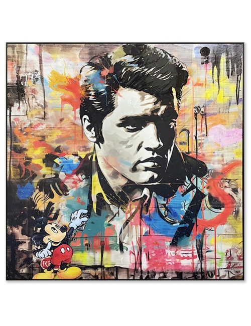Tableau pop art 80x80 – portrait d’Elvis Presley