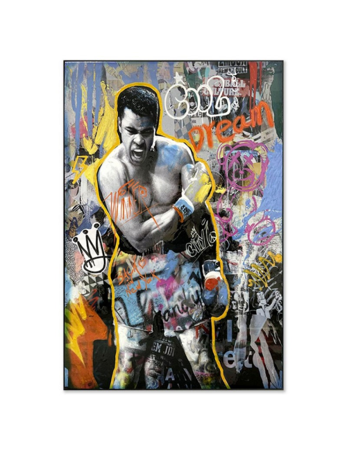 Toile Mohamed Ali 80x120 – tableau pop art gloss