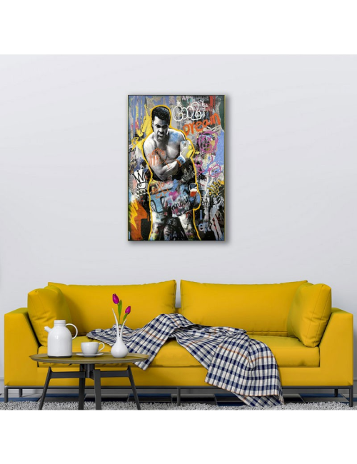 Toile Mohamed Ali 80x120 – tableau pop art gloss