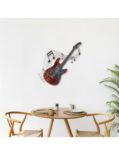 Sculpture murale guitare en métal