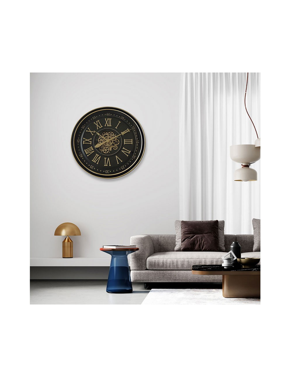 Horloge Murale Double Face 16 Pouces – Métal, Cadre Noir, Robuste, Extérieur/intérieur