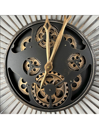 Horloge design à engrenages de 60cm " Industrielle rétro"