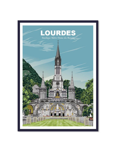 Affiche encadrée Lourdes – Basilique