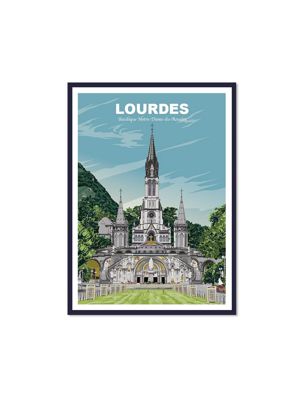 Affiche encadrée Lourdes – Basilique