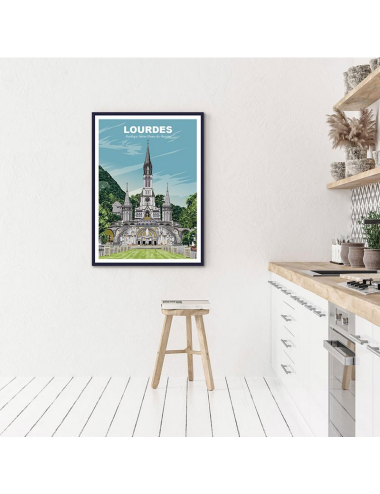 Affiche encadrée Lourdes – Basilique