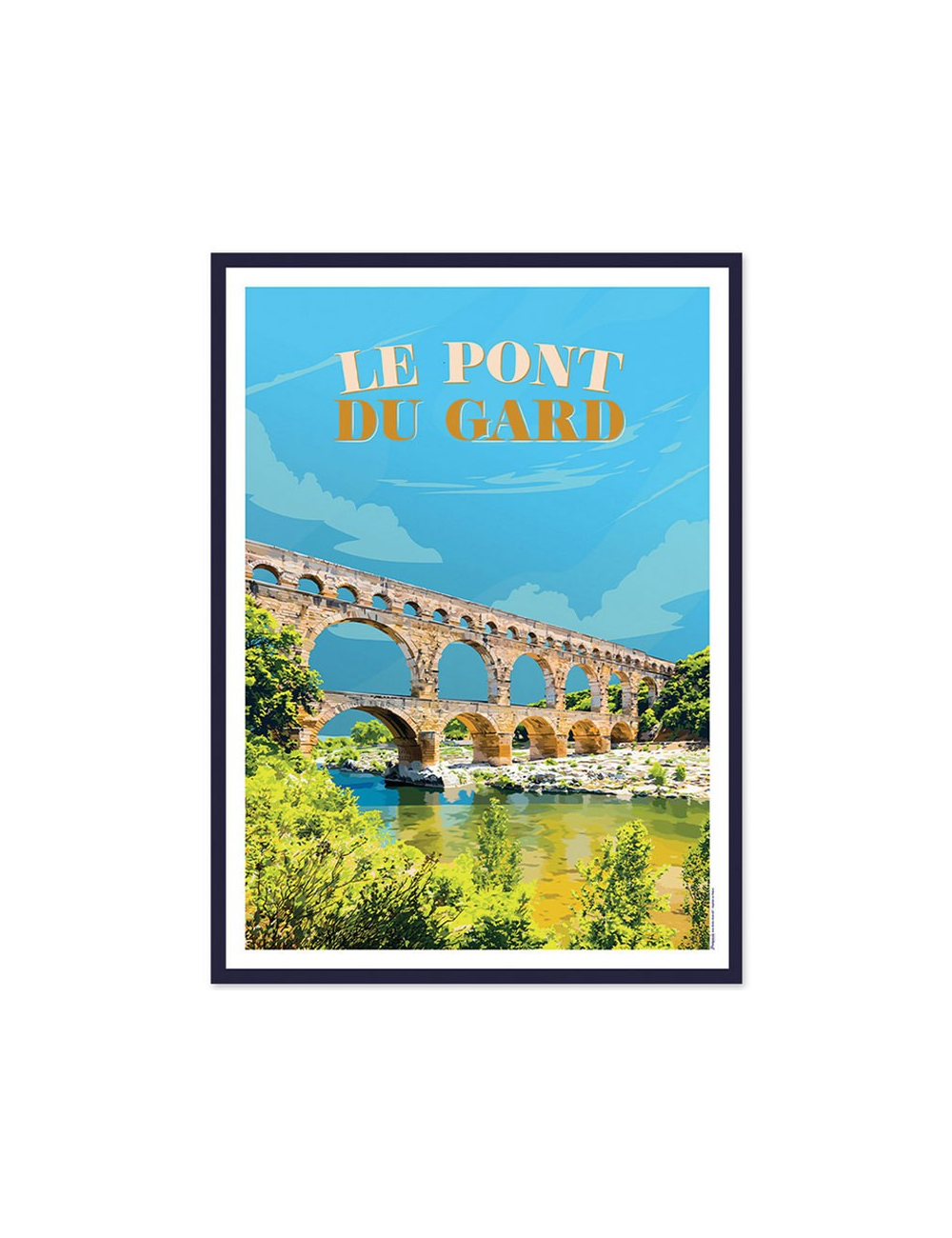 Affiche vintage encadrée Le Pont du Gard