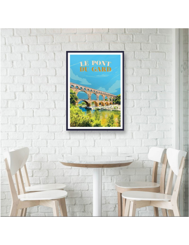 Affiche vintage encadrée Le Pont du Gard