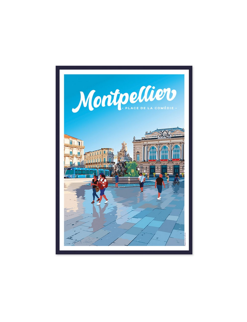 Affiche encadrée Montpellier – Place de la Comédie