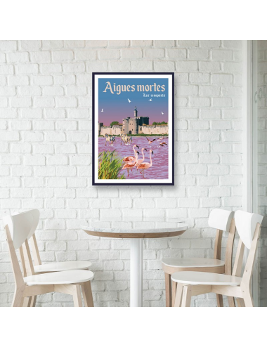 Affiche vintage Aigues-Mortes – Poster décoratif encadré rétro