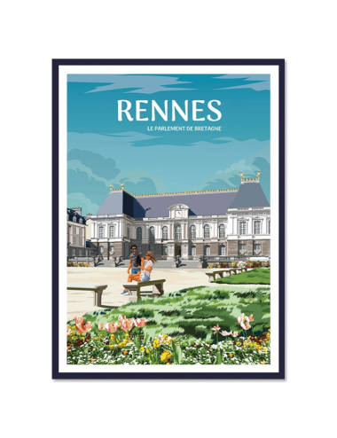 Affiche vintage Rennes – Parlement de Bretagne encadrée