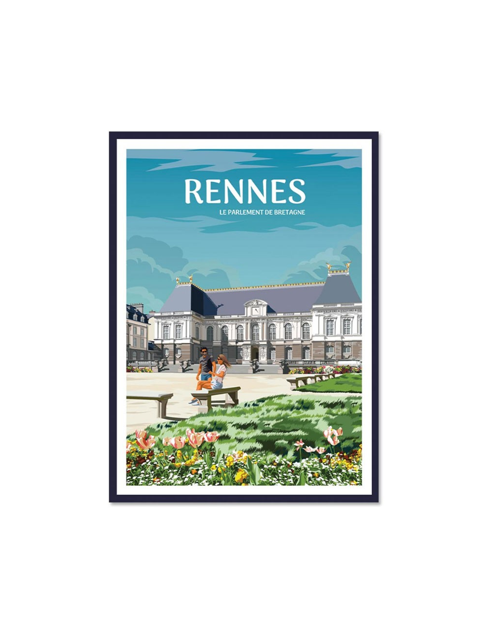 Affiche vintage Rennes – Parlement de Bretagne encadrée
