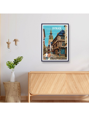 Dinan, la tour de l'horloge- affiche Travel poster