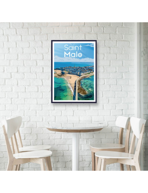 Saint-Malo- Affiche Travel poster encadrée