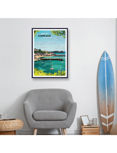 Poster vintage Cancale encadré Port Côte d’Émeraude