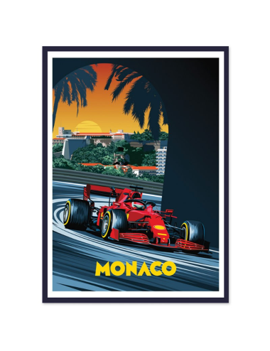Affiche vintage Monaco – Grand Prix F1 encadrée