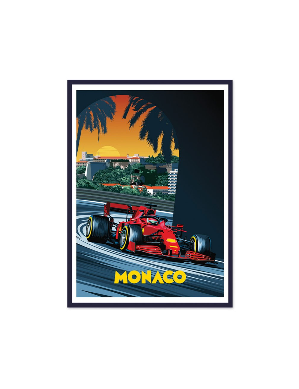 Affiche vintage Monaco – Grand Prix F1 encadrée