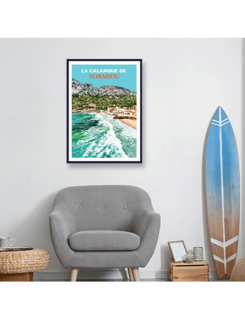Affiche encadrée Calanque de Sormiou vintage