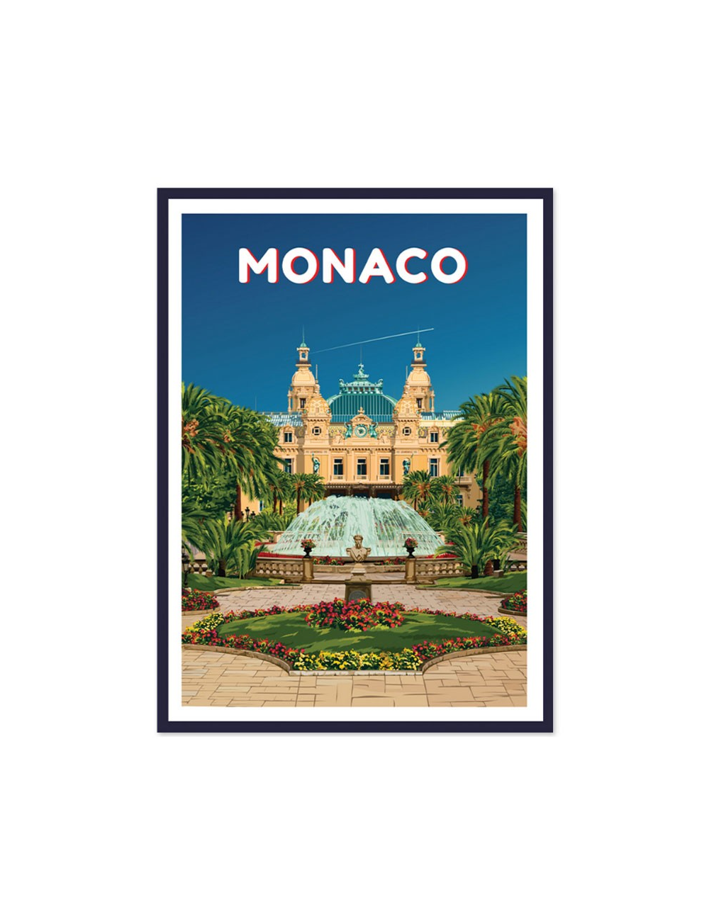 Affiche vintage Monaco – Casino de Monte-Carlo encadrée