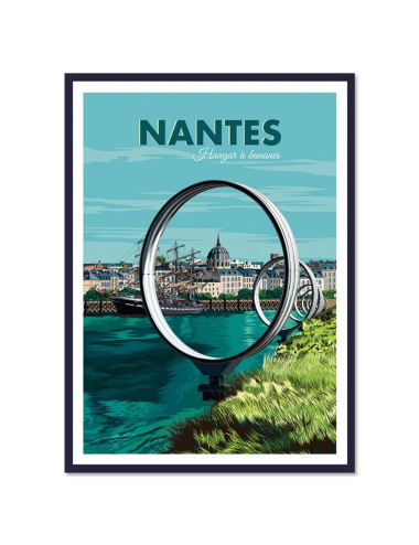 Affiche vintage Nantes – Hangar à bananes encadrée