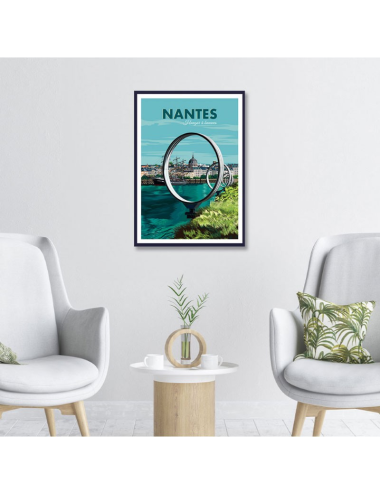 Affiche vintage Nantes – Hangar à bananes encadrée