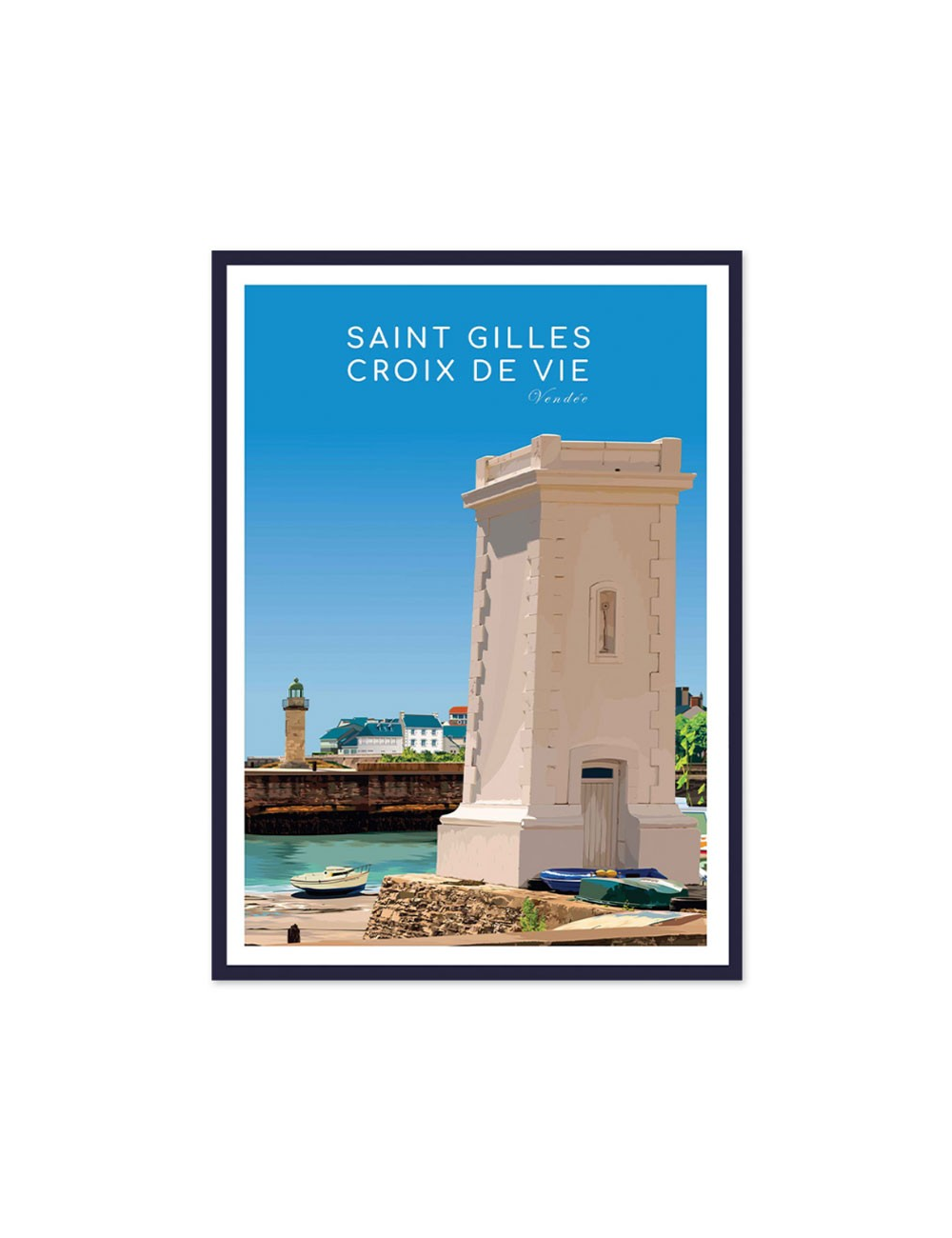 Affiche vintage Saint-Gilles-Croix-de-Vie encadrée